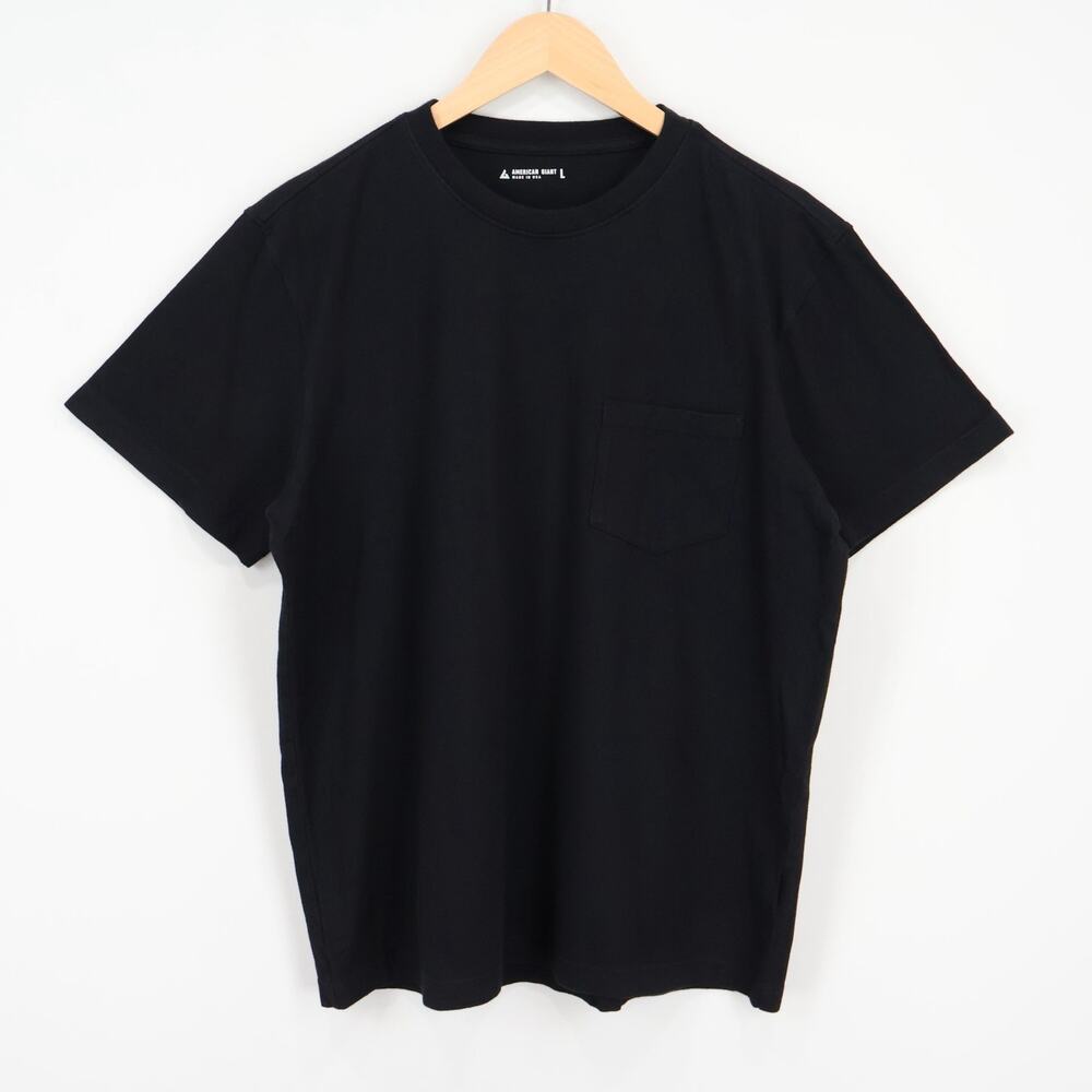 American Giant Men's Short Sleeve Pocket Tee Black Size L NWOT